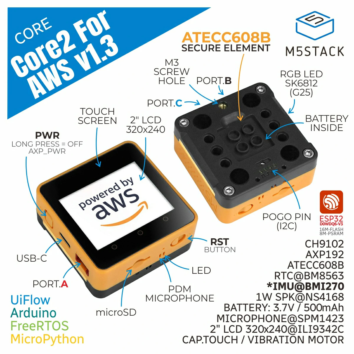 Kit de Desarrollo M5Stack Core - M5Stack Core2 reseña y precio